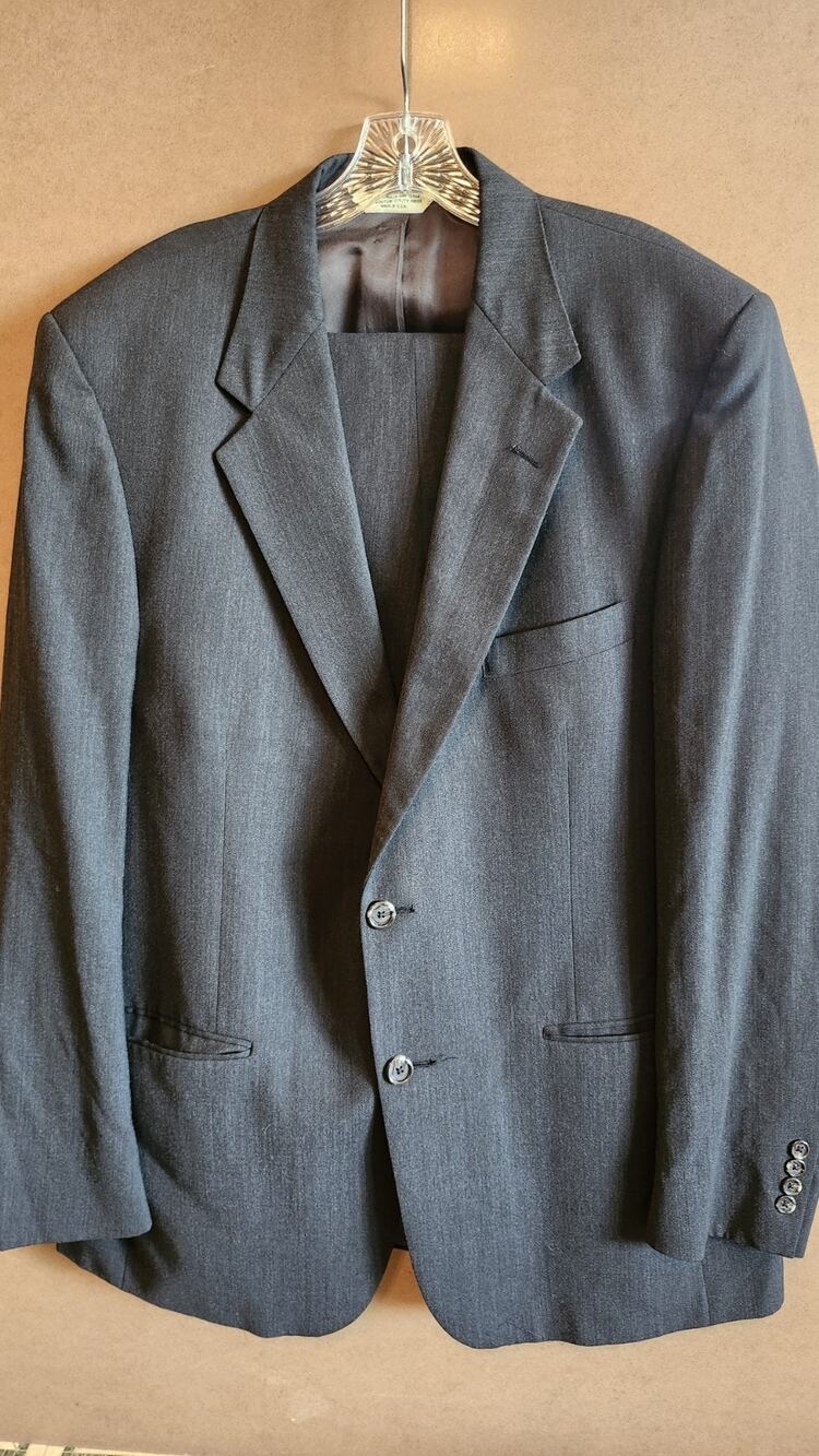 VTG Palm Beach Suit Men 44L Grey 100% Wool 38x34 Pleated Pant Union Mt108